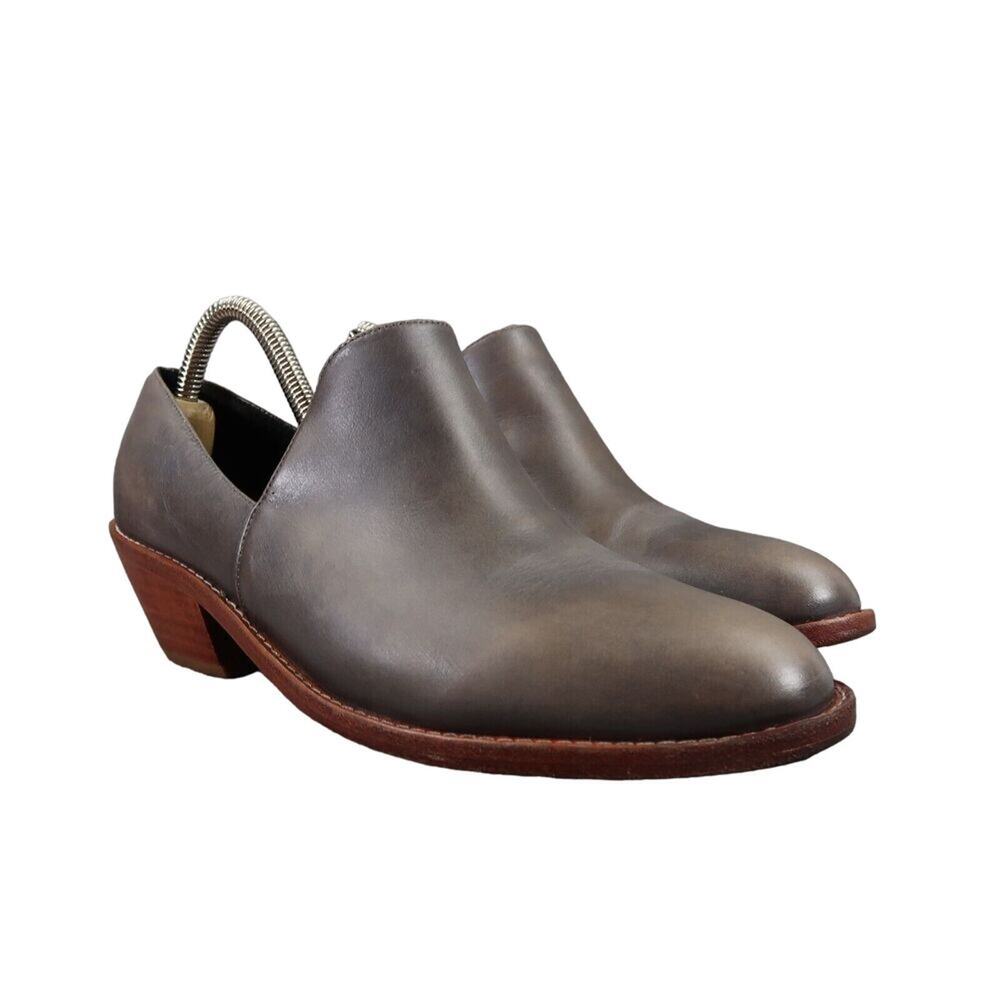 Fortress of Inca Shoes Womens 38 Bootie Madeline Leather Grey Slip On Block Heel